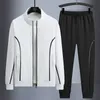 Męskie dresy dla mężczyzn Casual Men's Tracksuit Autumn Sportswear Men Sets Sets Stripe Kurtka i spodnie dresowe marka męskiej bluzy garnitur 230425