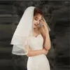 Bridal Veils 2023 White Ivory Short 4 Layer With Matel Comb Wedding Veil Net Edge Accessoire Mariage Birdcage Girlfriend