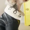 Vêtements pour chiens Veste en cuir Vêtements pour l'hiver Coupe-vent Épaissir Chaud Pet Petit Moyen Chiens Mode Manteau rembourré