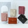 Porte-cartes Porte-cartes d'identité en cuir PU Bonbons Couleur Banque Boîte-cadeau Multi Slot Slim Case Porte-monnaie Court Wallet