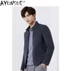 Lã de lã masculina mistura akoosun 2023 moda de inverno jaqueta coreana jaquetas para homens casaco de peles masculino de colarinho de colarinho hommes vete lxr872