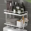 Mensole da bagno 1 pezzo Accessori da bagno Mensola sopra il serbatoio della toilette Toilette in ferro battuto Rack di stoccaggio multifunzionale senza perforazione 231124