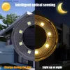 Rasenlampen LED Solar Disk Licht Outdoor Garten Rasen Wasserdichte unterirdische Lampen Spotlight vergrabene Lichter Boden unter Boden Spot Lampe Dekor Q231125