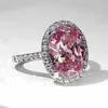 Anneaux de mariage DRlove ovale rose zircon cubique pour femmes accessoires de fiançailles de luxe mode femme fête bijoux cadeau