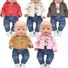 Doll Accessories Dolls clothes for 43cm Toys born doll and American Hole jeans Tshirt Girl's gift 230424