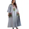 Lässige Kleider KE LA Bead Sequin Embroidered Robe Ramadan Muslim Women's Clothing Maxi Dress