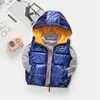 Kinderdons katoenen winter nieuwe jongen warm vest meisje baby cartoon donsjas met brede schouder