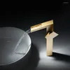 Rubinetti per lavabo da bagno Rubinetto miscelatore Rubinetto in ottone dorato spazzolato e lavabo con foro monocomando freddo Torneira