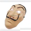 Party Masks Saador Dali Mask Fl Face La Casa de Papel Costume Movie Halloween Cosplay RRE1421 Drop Delivery Home Garden Festive Suppl Dhw4k