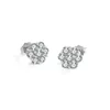 Stud Smyoue 3mm Full Studs örhängen för kvinnor 7 Stones Sparkling Flower Wedding Jewelry S925 Sterling Silver Earring GRA 230425