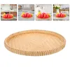 Dijkartikelen Sets Snack Bowls Mand Serveer dienblad Rattan Fruit Vegetable Woven Dessert Display Trays Drooged Bowl