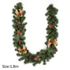 Fleurs décoratives 180 cm artificielle vert guirlande de Noël couronne pin arbre rotin décor maison mur porte fête suspendus ornement