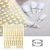 Adesivos decalques 3d Gold unh Nail Art Stickers para manicure acessórios de coração Snake Flowers Star Designs Decalques de arte de unhas fofas Sliders holográficos FOIL