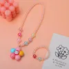 Hanger kettingen Kinderen Cartoon ketting Bracelet Ooorclip Ring Set Little Girl Lichinous Jewelry Toys Kindergarten cadeau