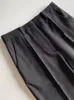 Pantaloni da donna abito plissettato in lana da donna vita alta 2023 pantaloni a micro arco semplici con cerniera tinta unita inizio autunno per donna