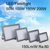 LED 6th Generation Module Ultra-thin Flood Lights 150Lm/W Ra80 Outdoor 400W IP67 Waterproof 6000K Wide Lighting for Area Parking Lot Outside Light CRESTECH168