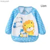 Bavoirs Bavoirs imperméables pour bébé, manches longues, animaux de dessin animé, couverture complète lavable en Polyester, manches longues, bavoir pour bébé sur vêtementsL231125