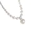 Colar Swarovskis Designer Mulheres Top Quality Shattered Silver S925 Sterling Silver Pearl Colar Colar Corrente Avançada Gradiente Jóias Para Mulheres