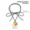 Pendant Necklaces PuRui 2023 Punk Black Korean Velvet Rope Chain Big Heart Necklace For Women Jewelry Exaggerated Gifts Choker Party Girls