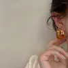 Pendientes colgantes Retro francés exagerados de resina transparente para mujer, joyería sencilla de estilo frío que combina con todo