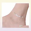 925 Sterling für Frauen Ladies Mädchen einzigartig nette sexy einfache Perlenkette Kette Knöchel Fuß Schmuck Geschenk Jafjo Famob5425564