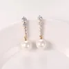 Dingle örhängen 11.11 2023 Pearl 925 Drop Earring for Women Gold Silver Waterdrop Bröllop Fina smycken med presentförpackning jul