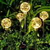 Lampes à gazon LED boule solaire lampe chaude poteaux voies solaires lumières extérieure étanche décoration de jardin lumière pour la maison paysage cour éclairage Q231125