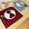 Table Napkin 6Pcs Cotton Check Square Tea Towel Kitchen Background Cloth Napkina Household Dinner El Plaid Black Red