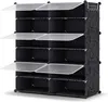 Homidec Shoe Rack, 6 Tier Shoe Storage Cabinet 24 Par Plastic Shoe Hyllar Organiser för garderob Hall Badrumsinträde