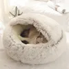 canis canetas inverno longo pelúcia animal de estimação cama macia sofá gato almofada redonda quente 2 em 1 casa filhote de cachorro ninho cesta de sono canil para cães pequenos gatinhos gatos 231124