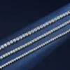Factory por atacado Icepado 925 prata esterlina 3mm 4mm 5mm 6mm VVs Chapa de colar de diamante de diamante de moissanita VVS para jóias finas