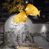 Chandeliers Southeast Asian Classical Wooden Fish Chandelier Restaurant Art Gallery Cafe Decoration Ceiling Pendant Lighting