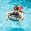 Life Vest Buoy Baby Inflatable Swimming Pool Swimming Ring Sitting Floating Children Cartoon Police Car Swimming Ring with Seat Lifebuoy J230424