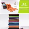 Towel Stock Ice Cold Towels 30X90Cm Summer Cooling Sunstroke Sports Exercise Cooler Running Gym Riding Quick Dry Soft Breathable Drop Dhjcb