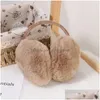 Ear Muffs Ear Muffs Thicken Earmuffs Women New Winter Warmer Cute Plush Girls Solid Color Back Wear Outdoor R231009 Drop Delivery Fash Dhcuz