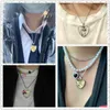Strands Strings SIAN Cute Pet Cat Heart Pendant Necklace For Women Fashion Metal Glass Face Fine Chain Jewelry Child Gift Accessories Souvenir 230424