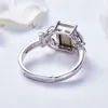 CDE R1007 Fashion Copper Eloy Brass Smycken Green Wholesale Cubic Stone Gemstone Crystal Womens Ring