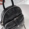 حقيبة ظهر قشرة الظهر التي تم فحصها على ظهر حقيبة تحمل على ظهر حقيبة ظهر Bun Bag Bag Black Diamond Bag Classic Luxury Chain Fashion