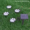 Lawn Lamps Dog Paw Print Solar Lights 4 in 1 Waterproof Solar Garden Lights LED Decor Lamp for Patio Lawn Yard Pathway Outdoor Decorations Q231125