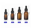 Großhandel dicke braune Glas-Tropfflaschen, bernsteinfarben, 10 ml, 15 ml, 20 ml, 30 ml, Parfüm, ätherisches Öl, kosmetische Behälterverpackung