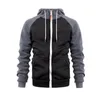 Heren Hoodies Heren Kapmantel Dikke Ritssluiting Met Trekkoord Patchwork Halflange Zakken Winter Herfst Hoodie Thermisch