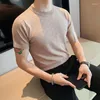 Men's T Shirts Brand Clothing Men's Summer Lce Silk T-Shirts/Male Slim Fit Round Collar Tops&Tees Knitted T-shirt Plus Size S-4XL