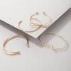 Charm Bracelets 4pcs / sets Trendy Love For Women Schöne Schleife-Knoten-Legierungs-Metallöffnungs-Armband-Schmucksache-Zusätze 19681