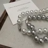 Colar swarovskis designer feminino qualidade superior s925 prata esterlina pérola grânulo colar simples colar básico corrente temperamento high-end