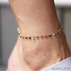 Bracelets de cheville couleur cristal bracelets pour femme couleur or chaîne cheville mode Simple charme pied bijoux R231125