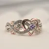 Wedding Rings CAOSHI Two Tone Heart Finger For Women Temperament Female Accessories Brilliant Zirconia Delicate Modern Jewelry