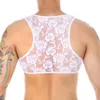 Sutiã pornô sexy transparente masculino, top curto de renda transparente, roupa erótica sexual respirável, biquíni sissy miin