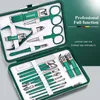 Nagelmanicure set groen 19 pc's manicure set met Idea Packaging Professional Foot and Face Care Tool Kits Roestvrij staal nagelklipper Sets Gift 230425