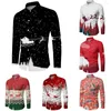 Casual overhemden voor heren, feestoverhemd, kersttop, revershals, button-downblouse, lange mouw, normale pasvorm, geschikt voor lente en herfst