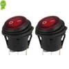 NOWOŚĆ 2PCS Red LED Light 12V 20A 3Pin Auto Boat Round On-Off Przełącznik Przełącznik SPST Wodoodporny otwór 20 mm